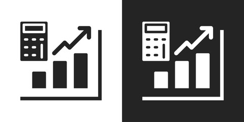bar chart Icon In Black And White Glyph Style