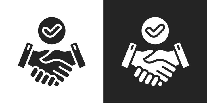 agreement Icon In Black And White Glyph Style