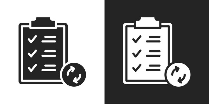 renewal management Icon In Black And White Glyph Style