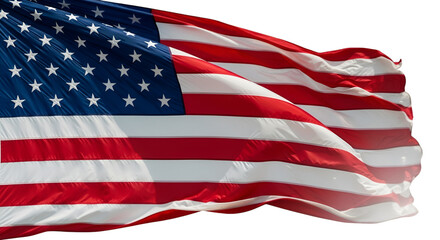 Obraz premium Close-up of American Flag Waving with Transparent Background