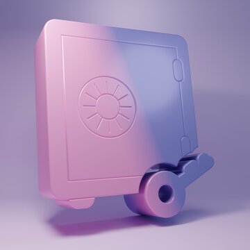 Purple Proof of stake icon isolated on purple background. Cryptocurrency economy and finance collection. Minimalism concept. 3D render illustration