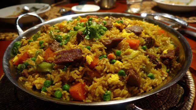 Chifa-Style Fried Rice: Epicurean Delight with Chinese Willow and Savory Beef