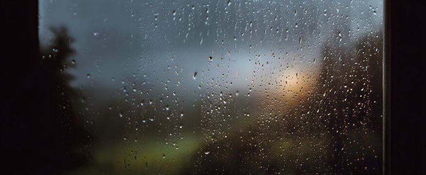 The windowpane wept like a river as rain poured in a wild storm. - Powered by Adobe