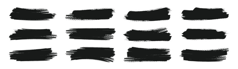 Brush. new brush stroke set. Vector collection of artistic grungy black paint hand made creative brush stroke set isolated on white background.