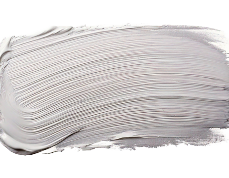  Thick white paint brush stroke with visible bristle marks and texture graphic design isolate