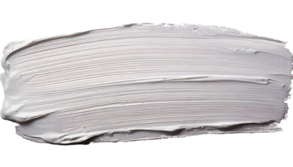  Thick white paint brush stroke with visible bristle marks and texture graphic design isolate