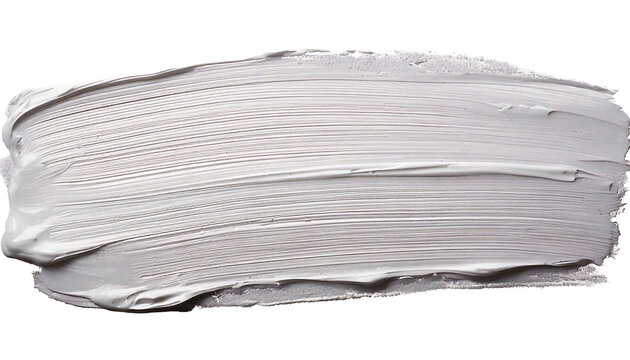  Thick white paint brush stroke with visible bristle marks and texture graphic design isolate