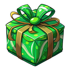 Gift,color Green , real print Style, white background