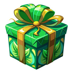 Gift,color Green , real print Style, white background