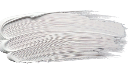  Thick white paint brush stroke with visible bristle marks and texture graphic design isolate