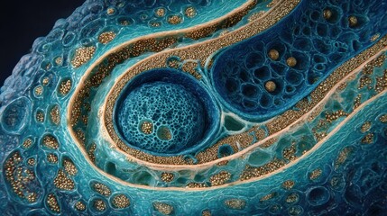 Fototapeta premium Enterocyte Cell Structure: Mobile Phone Concept in Bowel Biology with Focus on Nucleus and Histology
