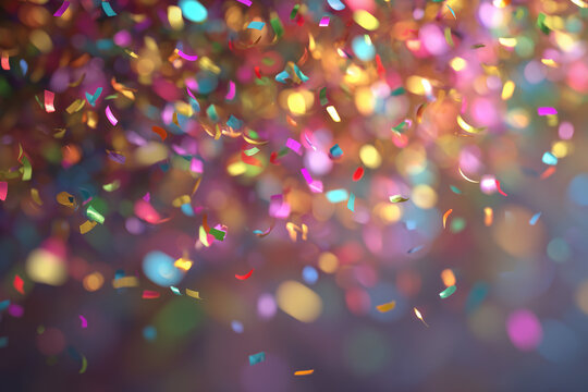 Bright festive confetti in motion