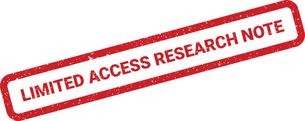 Grunge rubber stamp effect marking with important Limited Access Research Note text for scientific study or academic data protection