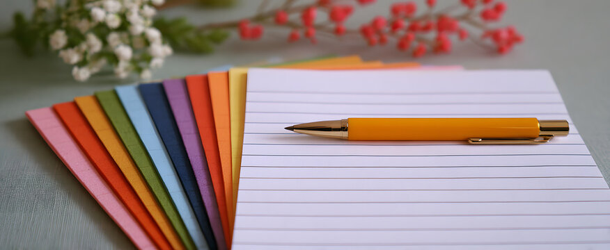 Gratitude practice notes on lined paper like sunshine beams for daily reflection.