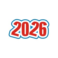 “Happy New Year 2026 Text Art – Colorful Vector Design