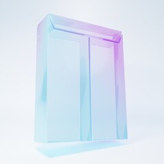 Frosted glass Envelope icon isolated on white background. Email message letter symbol. Minimalism concept. 3D render illustration