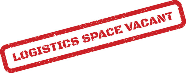 Grunge textured rectangular rubber stamp prominently featuring Logistics Space Vacant for various business operations and supply chain management contexts
