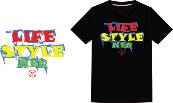 life style t shirt designe, and black body