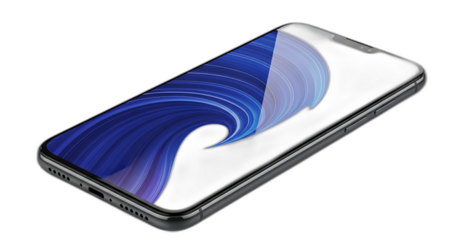 Smartphone mobile phone technology device gadget screen display electronics modern design on transparent background