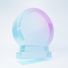 Frosted glass Magic ball icon isolated on white background. Crystal ball. Minimalism concept. 3D render illustration