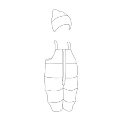 Minimal baby winter clothes Outline Illustration – Clean Line Art SVG Vector for Apparel Mockups