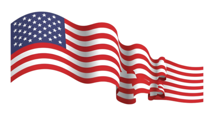 Waving American Flag with Transparent Background usa flag