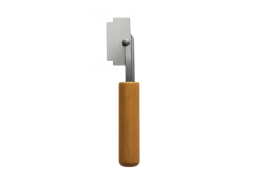 Pizza cutter with wooden handle isolated on transparent background