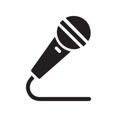 Microphone Silhouette Icon | Singing Mic Vector | Music & Podcast Graphic