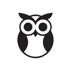 Owl Face Silhouette Icon | Cute Owl Head Vector | Animal Logo Design