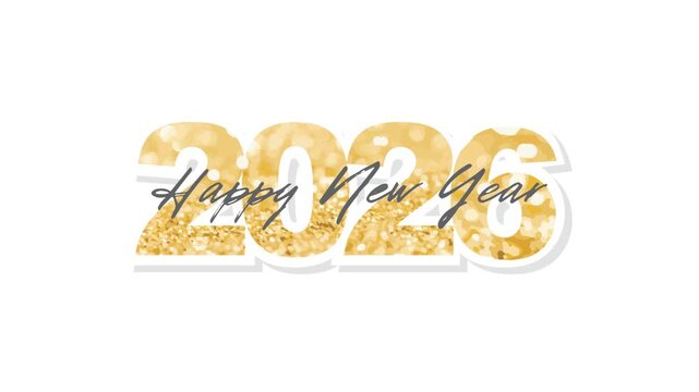 2026 gold New year banner, video.