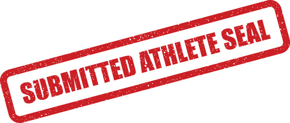 Official grunge textured seal displaying Submitted Athlete Seal within a distinct rectangular outline for sports records