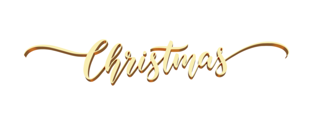 Golden merry christmas text isolated on white	