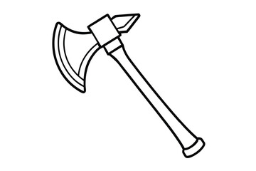 axe outline coloring book page line art vector illustration