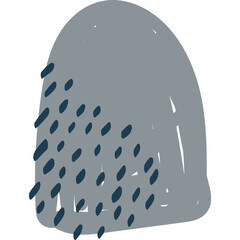 Abstract Graphic Design Element Featuring Gray Arch Shape with Scattered Dark Blue Dashes on Transparent Background