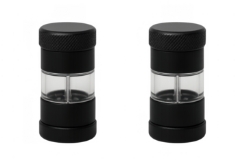 Black spice grinder mills with transparent background