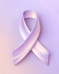 Elegant Light Purple Awareness Ribbon on Soft Gradient Background