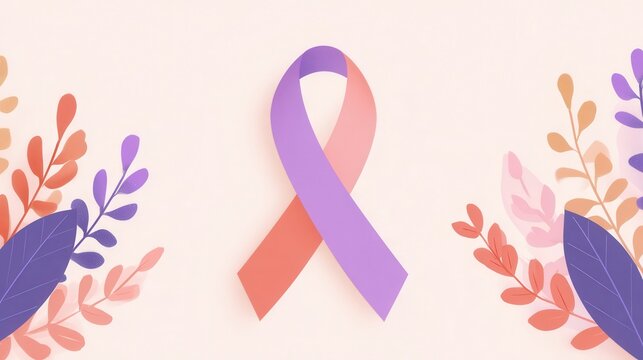 Colorful Awareness Ribbon with Floral Background for Cause Support
