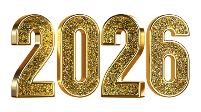 2026 gold numbers with diamonds