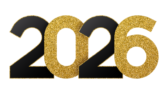 golden font of year 2026