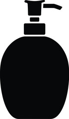Obraz premium Simple black silhouette of a soap dispenser hygiene icon isolated on white
