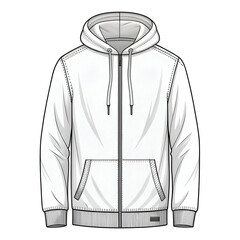 vector white blank men hoodie in front view