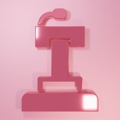 Pink Stage stand or debate podium rostrum icon isolated on pink background. Conference speech tribune. Minimalism concept. 3D render illustration