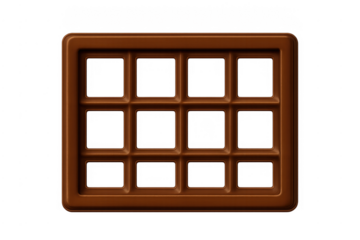 Chocolate bar grid with transparent pieces