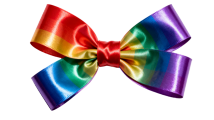 Bright rainbow ribbon bow perfect for celebrations and festive events throughout the year
