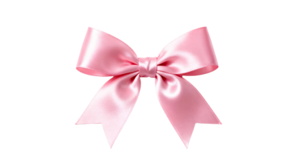 Bright pink satin bow with long tails suitable for gifts and decorations