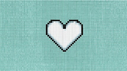 Pixel Emoji Creates a Heart Bubble in Retro UI Style With a Soft Grid Background for a Fun Digital Expression