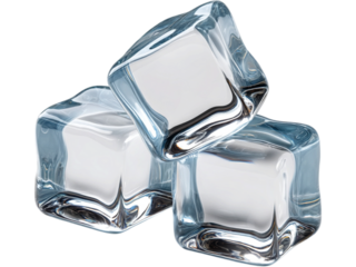 Transparent realistic ice cubes isolated on transparent background. Perfect for drinks, cocktails, and summer design.