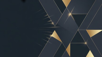Luxury abstract geometric dark blue and gold background for presentation backdrop