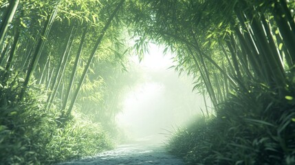 bamboo forest scene with tall stalks