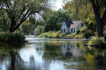 Waukesha Serenity: A Charming House by the Fox River Amidst Lush Trees and Nature